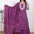 Miravan magenta embroidered cotton kurta with palazzo and dupatta