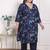Miravan womens plus size abstract printed cotton kurta set