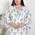 Miravan womens plus size off white floral printed cotton flex kurta with pant