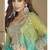 Turquoise chinon silk embroidered western plazzo suit