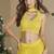Yellow chinon silk embroidered western plazzo suit