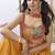Mustard chinon silk embroidered western plazzo suit