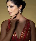 Multi-stone silver earrings