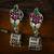 Multi-stone silver earrings