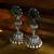 Floral silver jhumkas