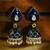 Blue enamel silver earrings