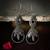 Teardrop black stone silver earrings