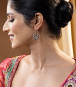 Silver engraved earrings