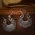 Silver engraved earrings