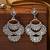 Layered crescent silver earrings