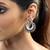 Crescent motif silver earrings