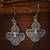 Petal floral silver earrings