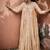 Beige embroidered modal silk anarkali