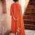 Rust embroidered modal silk kurta set