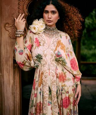 Multicolor printed crepe kaftan 2