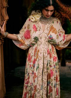 Multicolor printed crepe kaftan 3