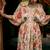 Multicolor printed crepe kaftan