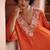 Rust embroidered modal silk kurta set