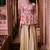 Pink printed silk kurta set