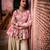 Pink printed silk kurta set