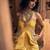 Yellow embroidered jacquard jumpsuit
