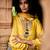 Yellow embroidered modal silk kurta set