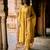 Yellow embroidered modal silk kurta set