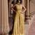 Yellow embroidered crepe jumpsuit