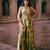 Green printed silk kurta set