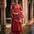 Red embroidered chanderi anarkali