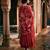 Red embroidered chanderi anarkali