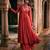 Red embroidered chanderi anarkali