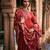 Red embroidered chanderi anarkali