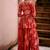 Red printed silk kurta set