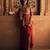 Red printed crepe co ord set