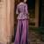 Purple embroidered silk kurta set