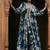 Blue printed crepe kaftan