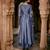 Blue embroidered modal silk kurta set