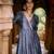 Blue embroidered modal silk kurta set