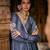 Blue embroidered modal silk kurta set