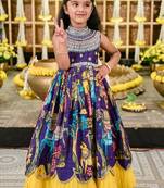 Trendy Chinon Silk Embroidery Sequins Work  Navy Blue Readymade Gown