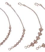 Traditional leaf design long chain gold plated combo set of 2 ear-chain(kaanchain) for women