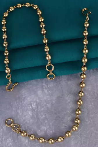 Traditional round shape long chain gold plated combo set of 2 ear-chain(kaanchain) for women