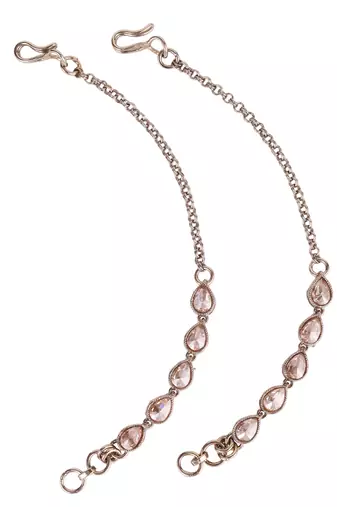 Traditional superb long chain gold plated pearl guchha combo set of 2 ear-chain(kaanchain) for women