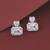 Pretty squire shape studded cz silver plated combo set of 2 stud earring for women