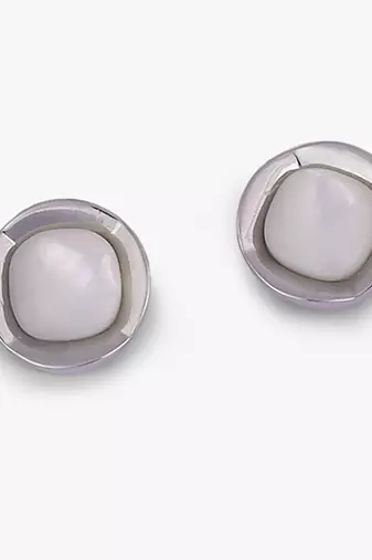 Pretty squire shape studded cz silver plated combo set of 2 stud earring for women