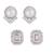 Attractive round mother pearl silver plated combo set of 2 stud earring for women