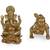 Lord ganesha and lord krishna gold plated combo set of 2 idol/murti home and office decorative gifting