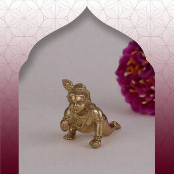 Lord ganesha and lord krishna gold plated combo set of 2 idol/murti home and office decorative gifting 2