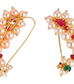 Oval shape gold plated combo set of 2 maharashtrian nosepin / nath without piercing for women and girls